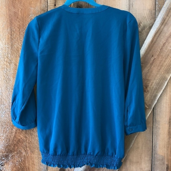 NEW York & Company Teal Blouse XS - Picture 3 of 6